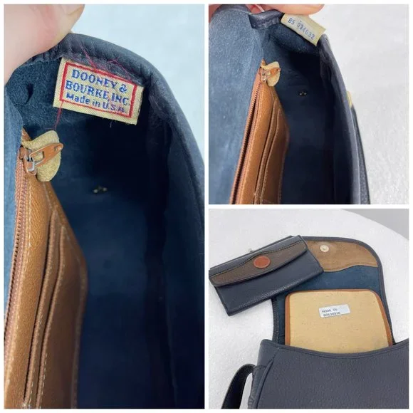 Dooney & Bourke Vintage Saddle Crossbody Blue Green Purse + Kisslock Wallet - Picture 15 of 15